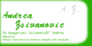 andrea zsivanovic business card